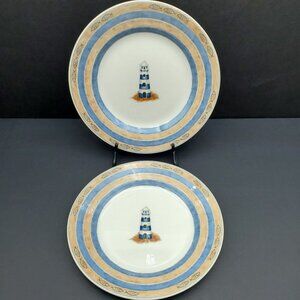 Churchill CCH16 Salad Plates Churchill Lighthouse Nautical Fish Border Plates